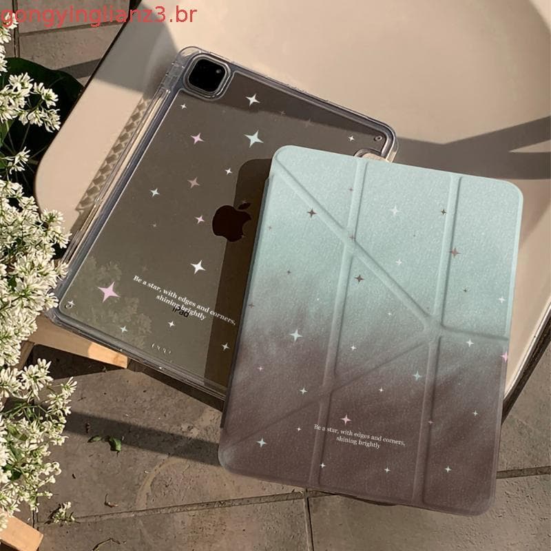 Estrelas gradientes estilo coreano adequadas para iPadpro Tablet capa protetora mini6 com Slot para caneta ar japão core