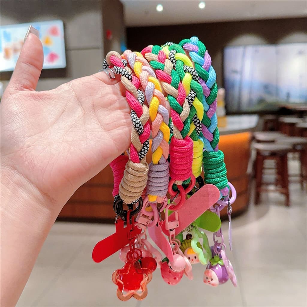 Nova pulseira criativa e colorida para celular, feita à mão com corda, acessório universal NVRV 8MTT