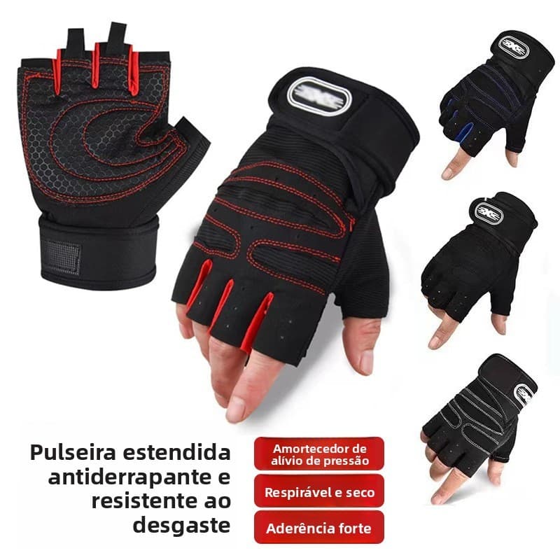Luvas de fitness sem dedos para homens e mulheres, adequadas para levantamento de peso, yoga, montanhismo, proteção espo