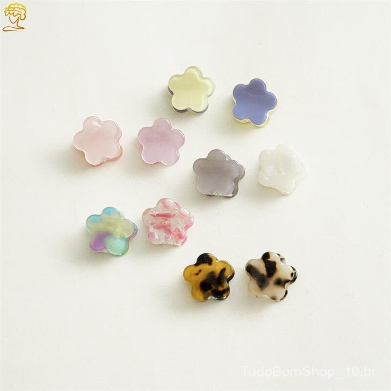 Presilha de cabelo fofa para meninas, presilha de cabelo em acetato com formato de coração floral, mini presilha de cabe
