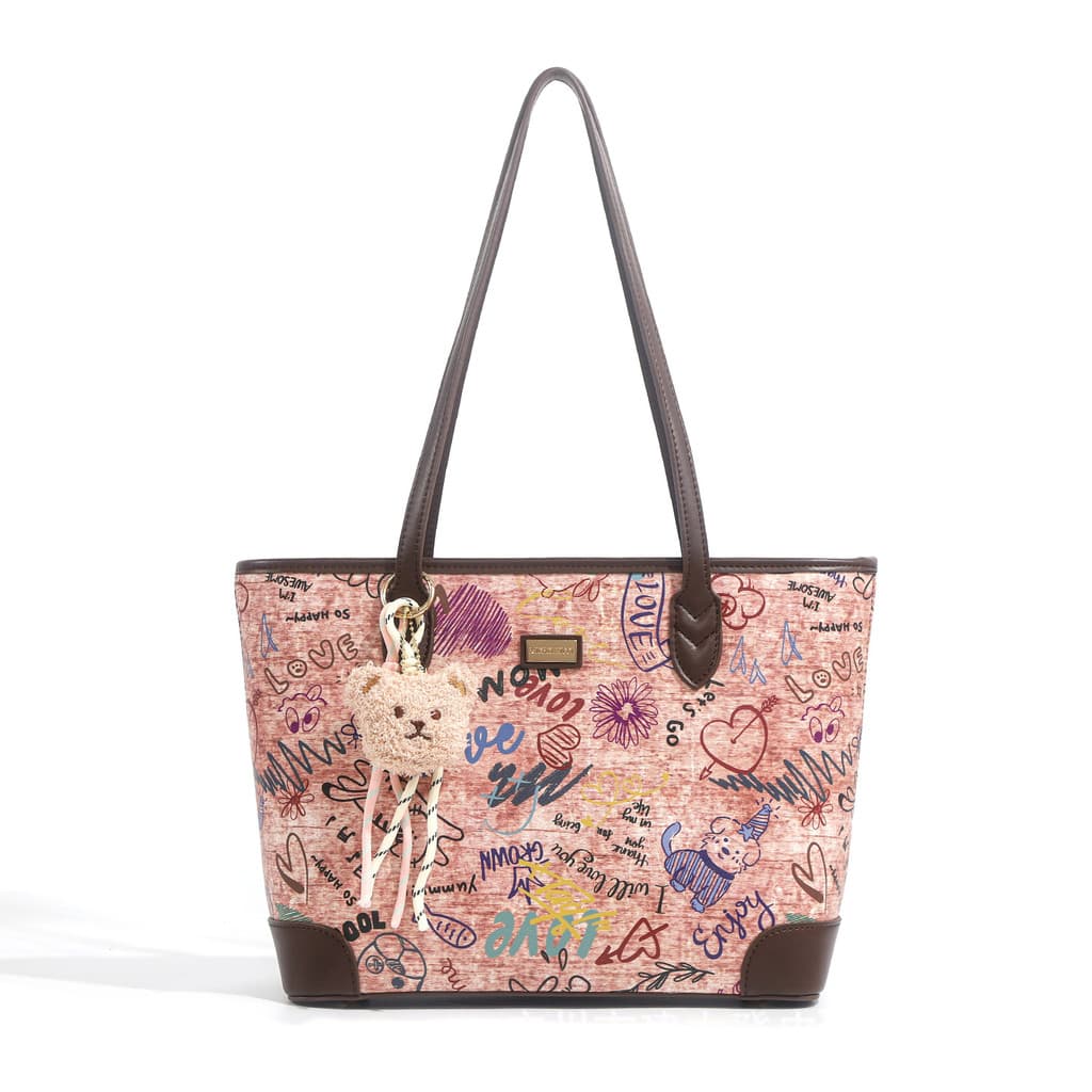 Micherr Micherr MICHCLKICCI Bolsa Feminina Bolsa Graffiti Impressa Bolsa de Ombro de Grande Capacidade