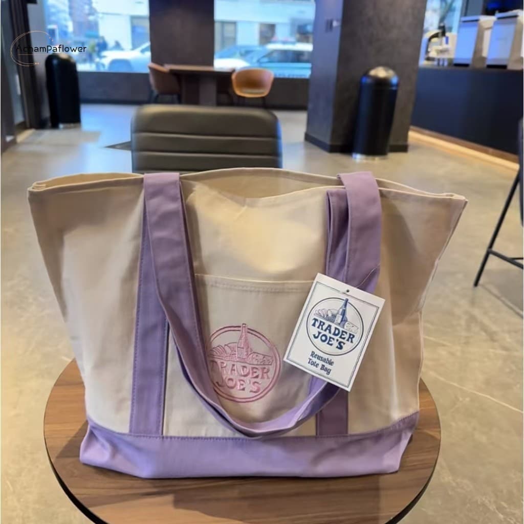 Sacola De Lona De Tamanho Grande-Bolsa De Ombro Moderna Bordada Com Alta Capacidade