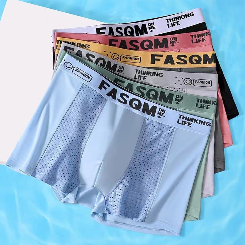 Briefs De Boxer De Seda De Verão Para Roupa Interior Masculina Calções De Respiração