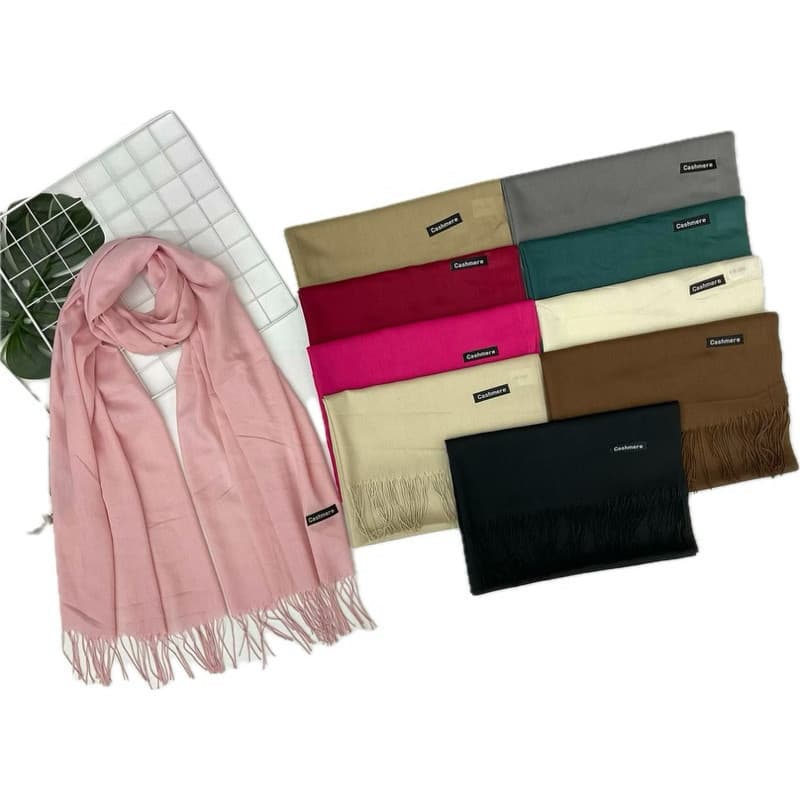 kit 40 Cachecol Pashmina Lisa de Poliéster