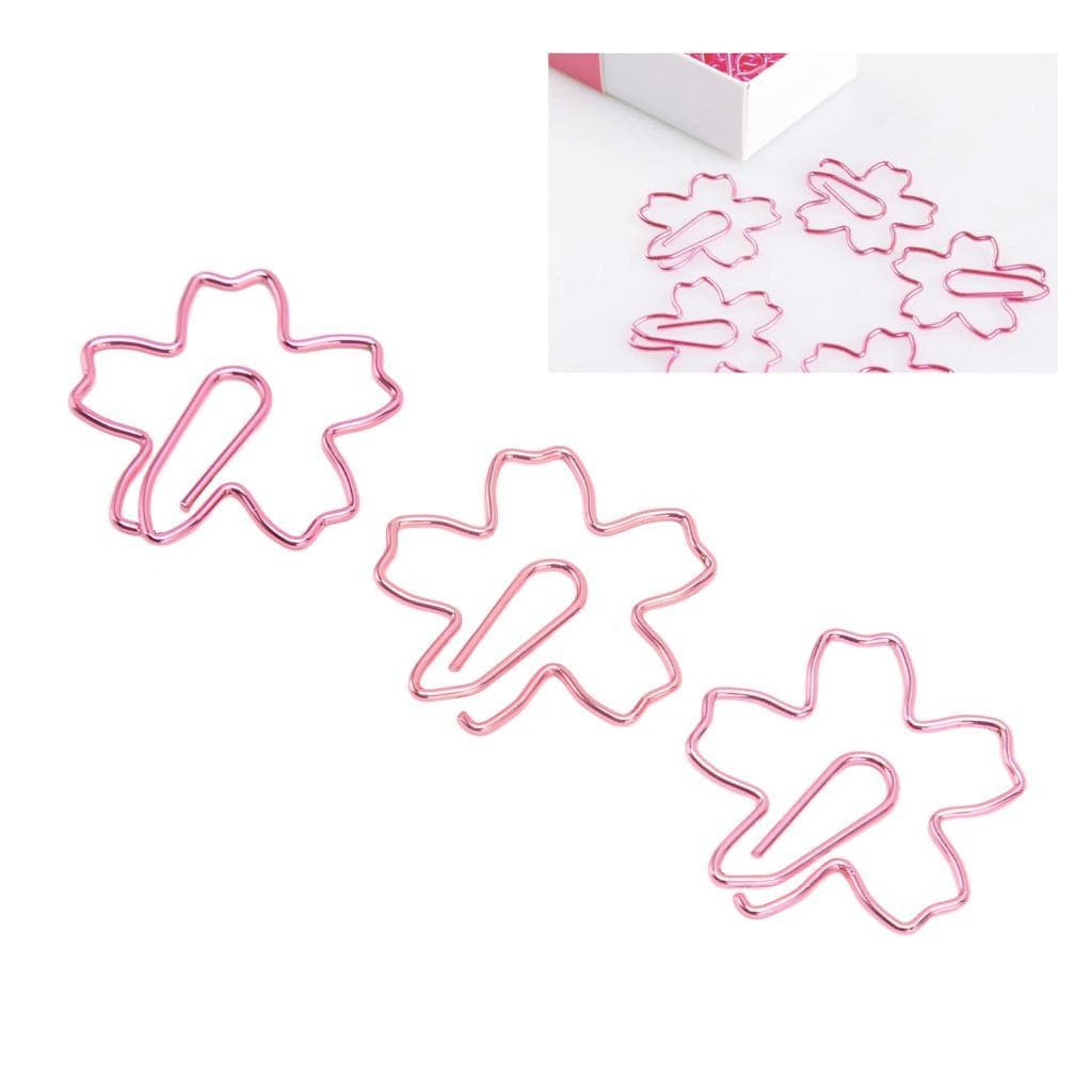 Vistreck 100 unidades de clipes de papel em formato de flor – clipes de metal fofos para escritório, casa e organização