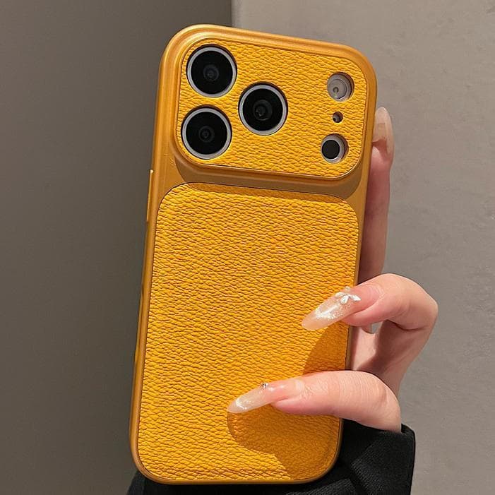 Capa de telefone à prova de suor com textura de couro de alta qualidade, adequada para iPhone 17 Pro Max13 14 Plus15 16