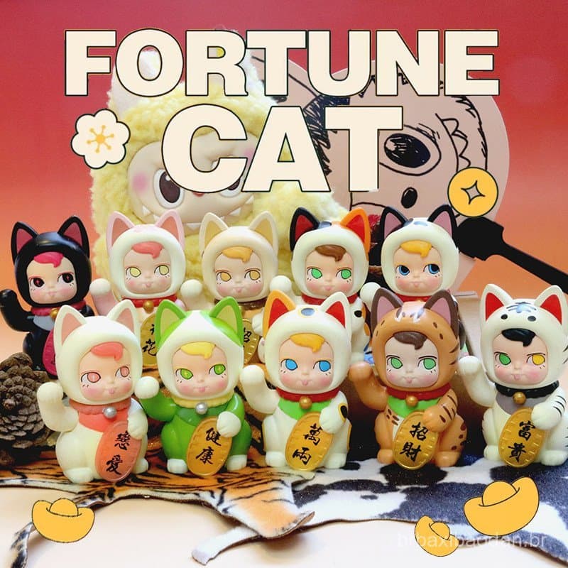 Novo produto da Miniso: Figura surpresa SamSam Fortune Cat, decoração para carro, presente de aniversário.