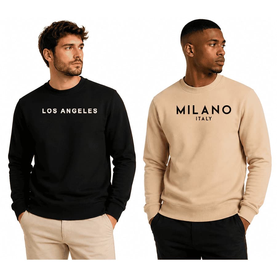 Kit 02 Blusas De Moletom Masculina Gola Redonda Los e Minalo Lançam