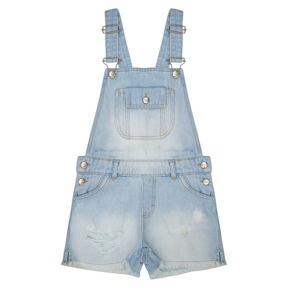 Jardineira Juvenil Look Jeans Clear Jeans