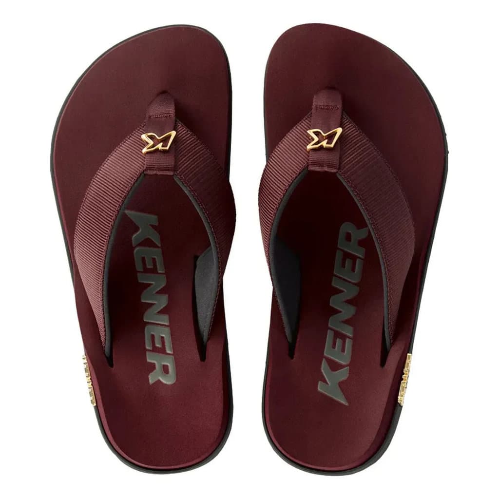 Chinelo Sandália Kenner Kivah Gold Bordo