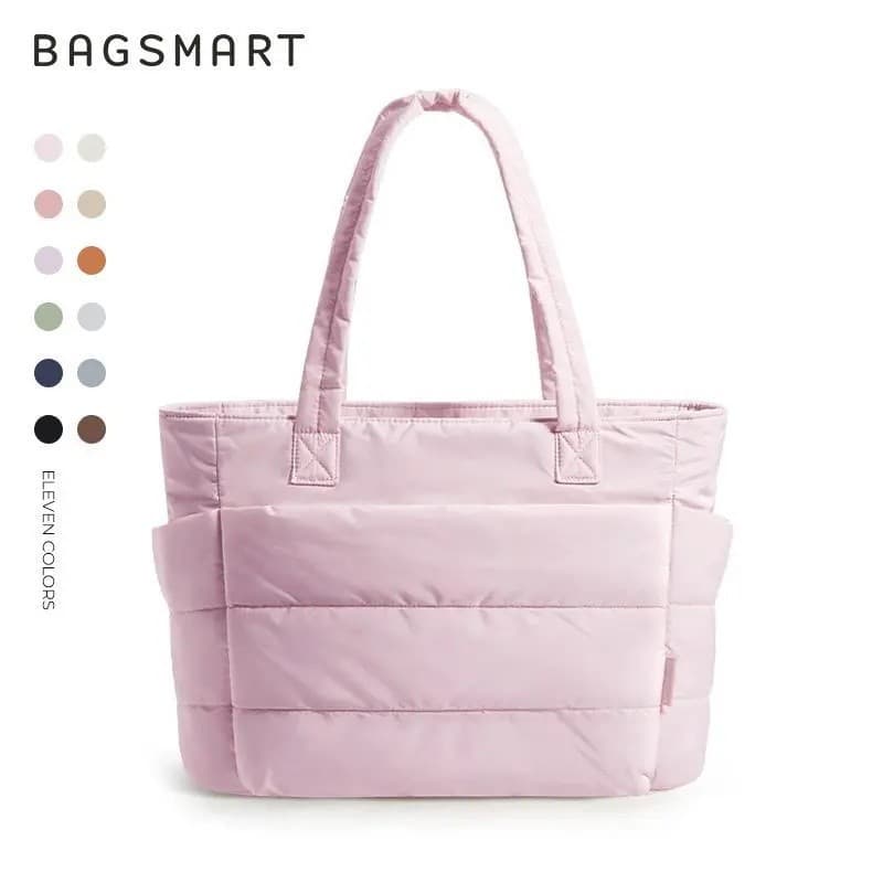 Bolsa Tote, BAGSMART, Para Mulheres, Leve e Macia, Adequada para Viagens, Trabalho, Praia, Academia e Compras