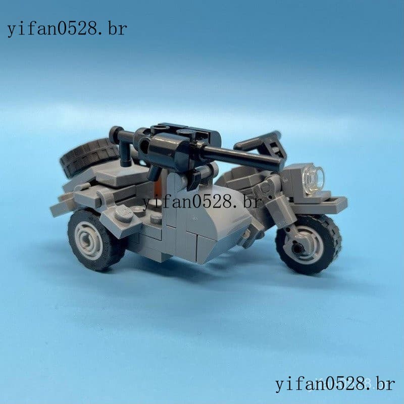 Blocos de construção militares da segunda guerra mundial, modelo de arma de submetralhadora de motocicleta de três rodas