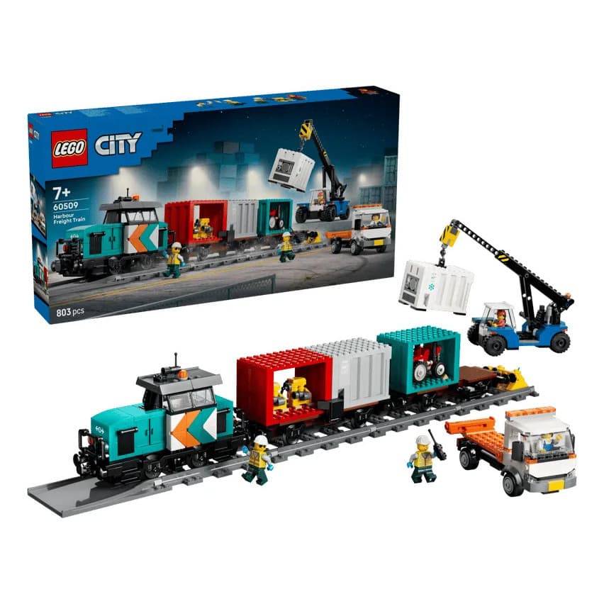 Lego City Trem Carga Porto Com Guindaste 60509 - 803 Peças 803 Trem Com Guindaste E Caminhão