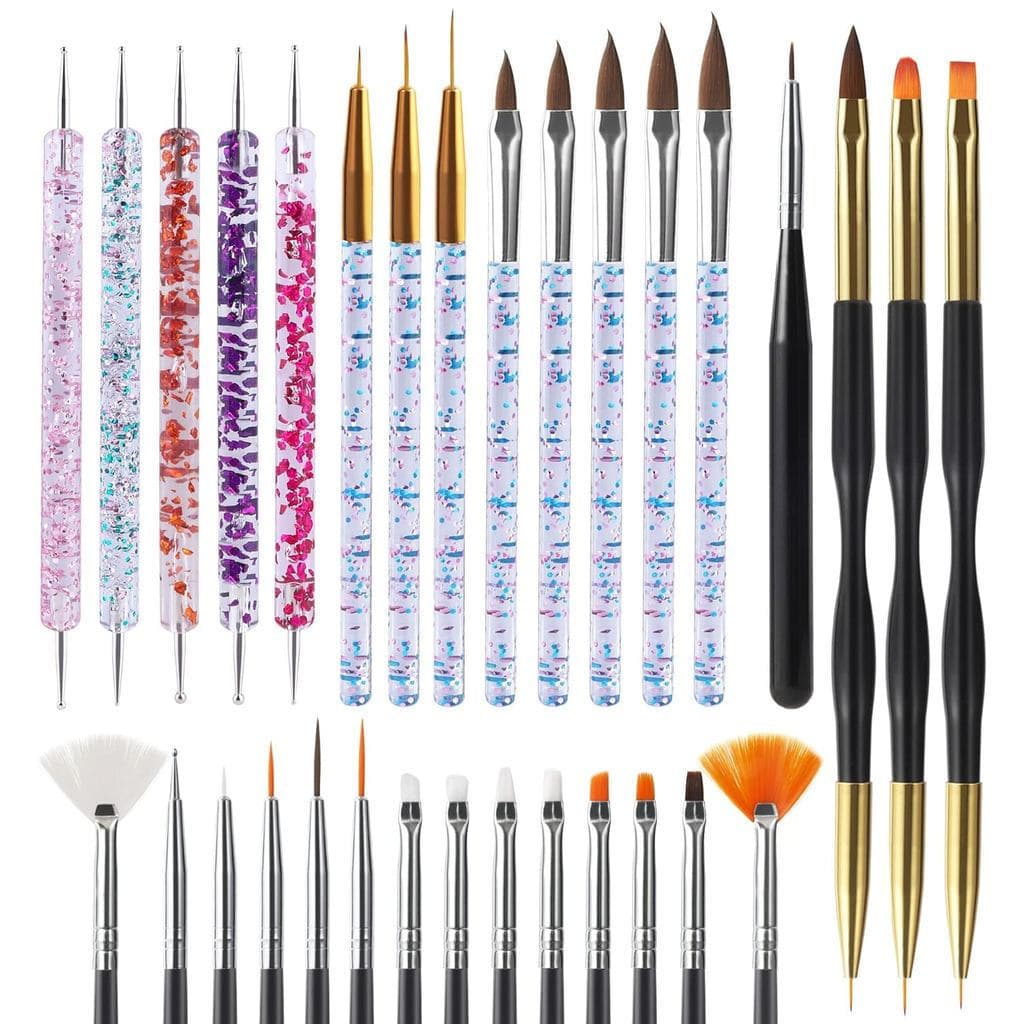 Conjunto de 31 pincéis para nail art Artdone, conjunto de ferramentas para nail art, ferramentas de pontilhamento, pince