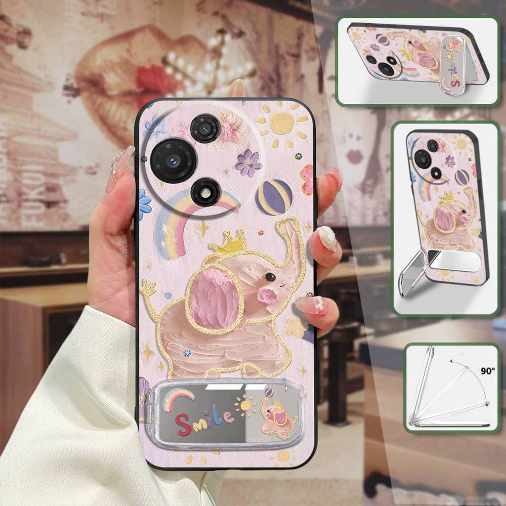 Capa De Telefone Bordada À Prova D'água Para TCL 60R 5G Espelho Anti-Queda Desenho Animado Envoltório Completo Durável P