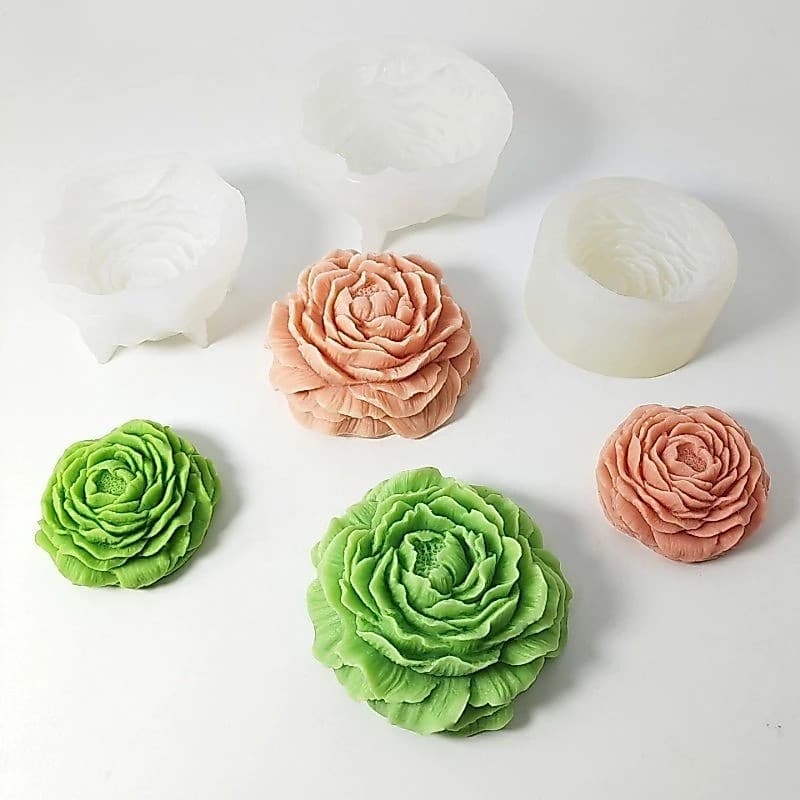 Molde De Silicone De Flor De Peônia Molde De Sabão De Vela Perfumada