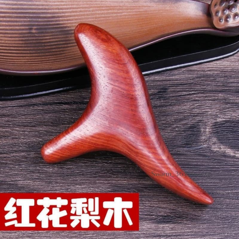 [Alta qualidade] Cone de pardal Triangular Sola de pé de madeira Massageador de acupuntura de perna Cera de abelha Âmbar