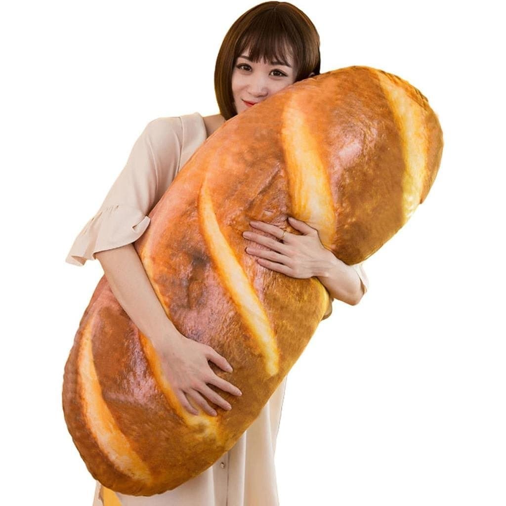 Almofada de Pelúcia em Forma de Pão 3D Levenkeness, Almofada Macia em Forma de Pão Torrado, Brinquedo de Pelúcia para De