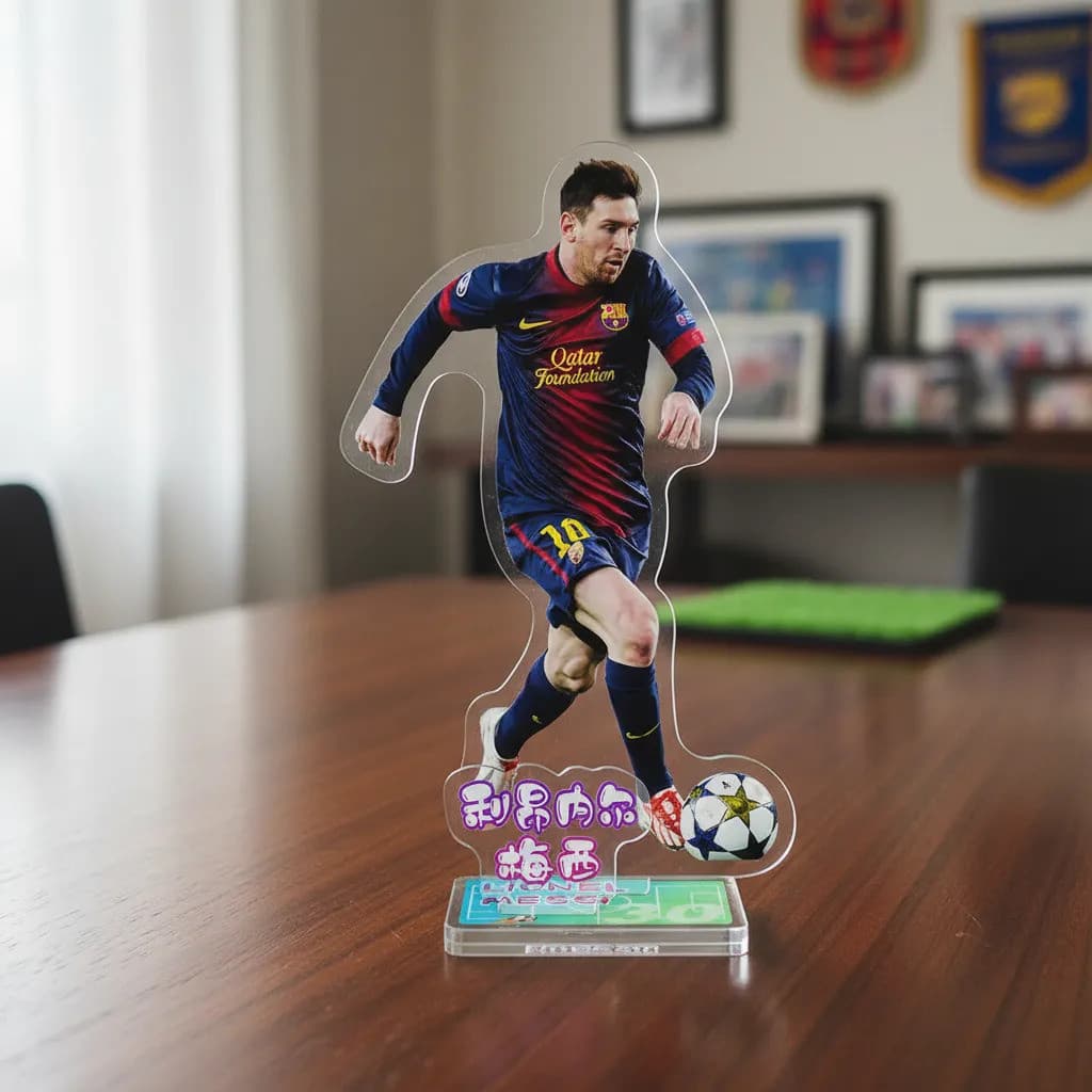 Placa Decorativa Acrilico 3d Jogador Lionel Messi Futebol 4 Placa Decoração De Mesa Display Acrílico Decoração Festa