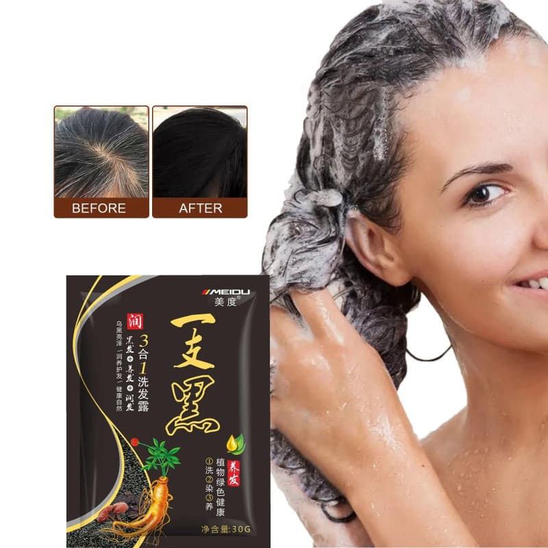 Shampoo para Tingir Cabelo 7 Cores Extratos Naturais de Plantas 3 em 1 Tintura Suave para Cabelo Shampoo Colorante Inofe
