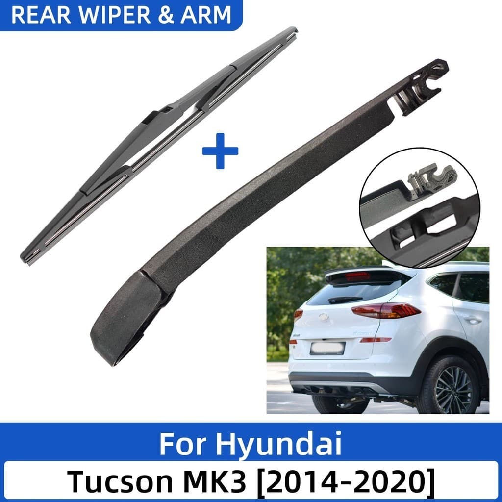 2 Pçs Lâmina De Limpador Traseiro Do Carro E Braço Apto Para Hyundai Tucson MK3 2014-2020 Janela Traseira Escova Chuva P