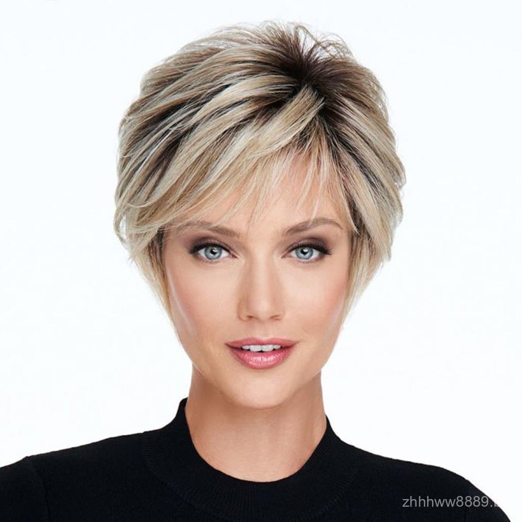 Envio internacional, perucas femininas europeias e americanas, perucas curtas sintéticas, apliques de cabelo em cores gr