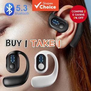 Compre 1 e leve 2 - Fones de Ouvido Branco & Branco, Fones de Ouvido Bluetooth 5.3 Sem Fio à Prova d'Água, Bateria de
