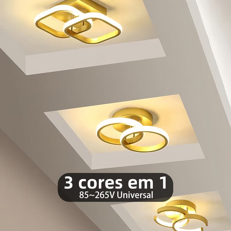 Luminária De Teto Plafon Led Moderna para Corredor Sala Quarto Cozinha