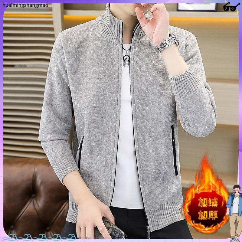 Jaqueta com capuz forro de lã masculino engrossado outono inverno jaqueta Encore vermelho jaqueta masculina primavera ou