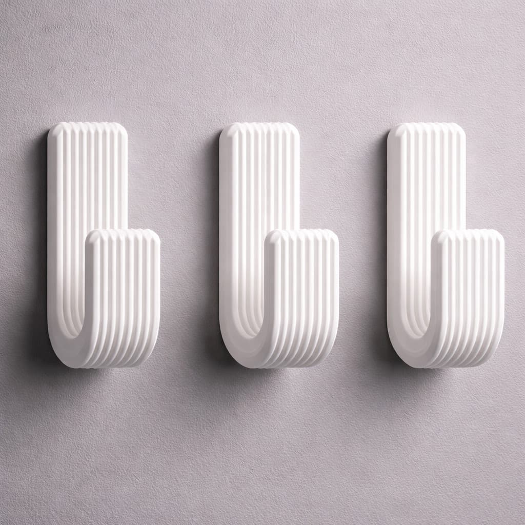 3 Ganchos Toalheiro de Parede Cabide Moderno Minimalista para Banheiro REFORÇADO COM DUPLA FACE