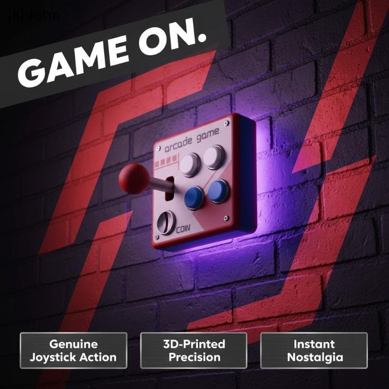[jkiuatm] Placa De Interruptor Estilo Jogo De Arcade Retrô Com Botões , Decoração Resistente A Arranhões Para Sala De Jo