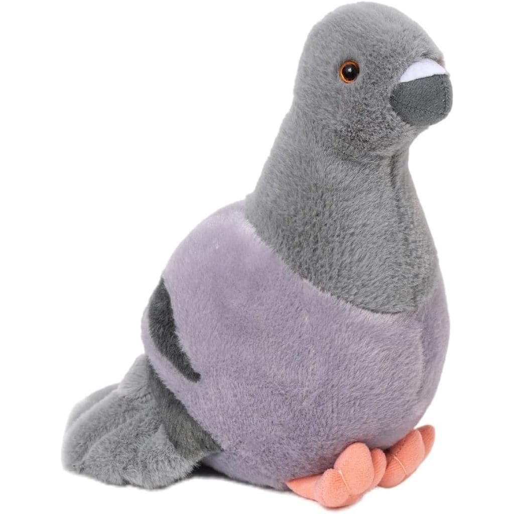 Pombo de Pelúcia Realista Cinza de 9", Brinquedo de Pelúcia Macio e Realista, Brinquedo Educativo sobre a Natureza e Dec