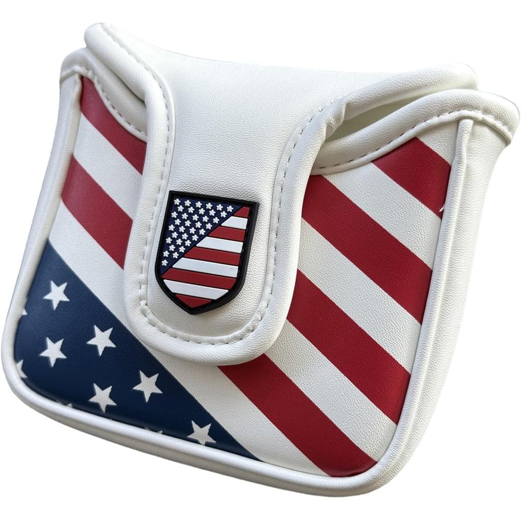 Capa para Cabeça de Putter de Golfe com Bandeira dos EUA, Capa Magnética de Couro Sintético Premium para Taco de Golfe P