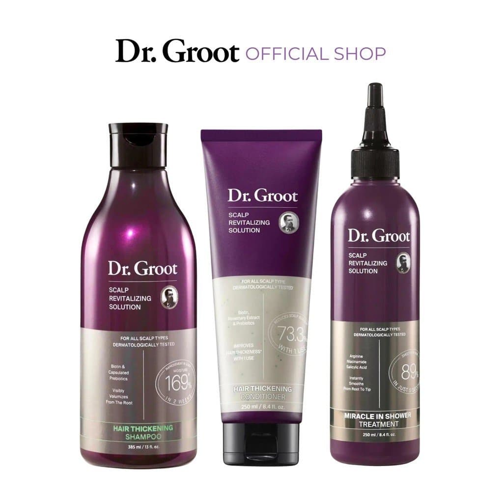 Dr.Groot3-StepColorSafeforPermanentHairColorHaircareBundle,,Condicionador&TratamentoMiraculosoNoBanho,HairThickening FXU