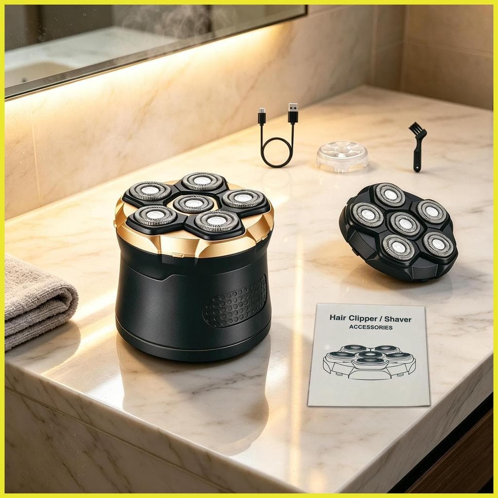 Barbeadores De Cabeça Para Homens Carecas , Sem Fio , À Prova D'água , Portátil , Display LED , Barbeador Rotativo Casa