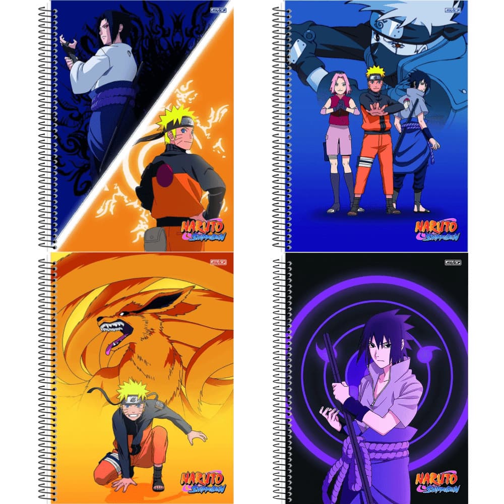 Caderno Universitário Espiral Capa Dura 1x1 - 80 Folhas - Naruto - São Domingos