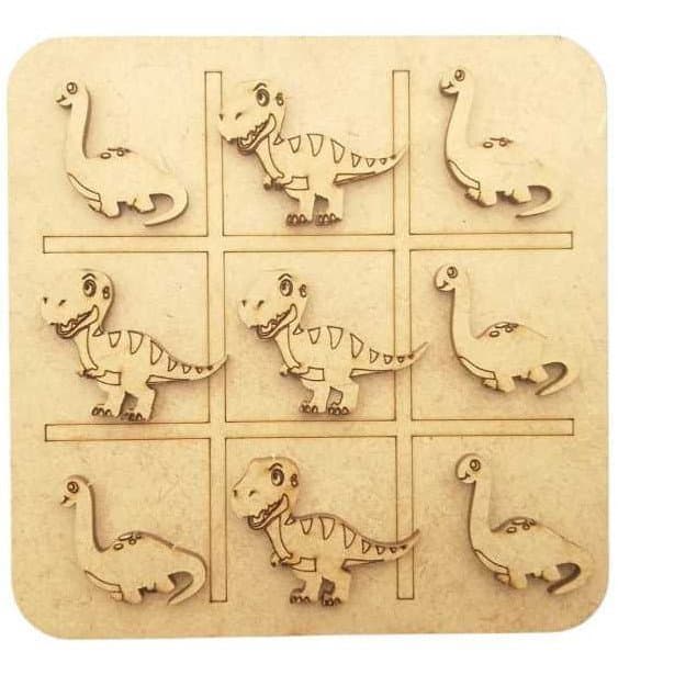 10 Jogos da Velha Dinossauros  Brincadeiras MDF - Madeira
