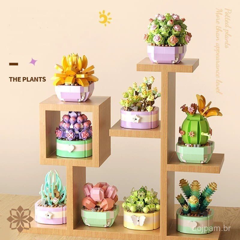 Compatível Com Os Blocos De Construção De Flores De Plantas De Partículas Em Vasos Brinquedos E Presentes Para Crianças