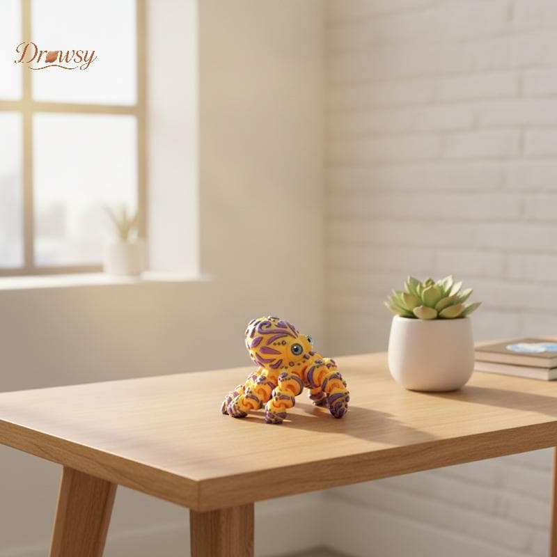 Drowsy 3D Impresso Polvo Estatueta Articulado Flexível Tentáculos Eco PLA Material Para Decoração De Mesa De Escritório