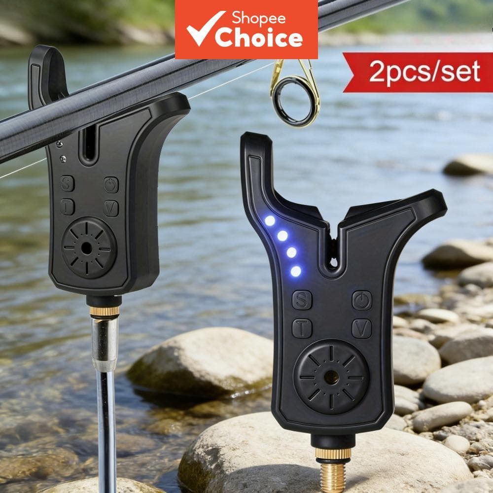 Beoccudo 2 peças Alarme Flash de Pesca para Vara de Pesca, Campainha de Vara de Pesca Eletrônica, Sensação Automática