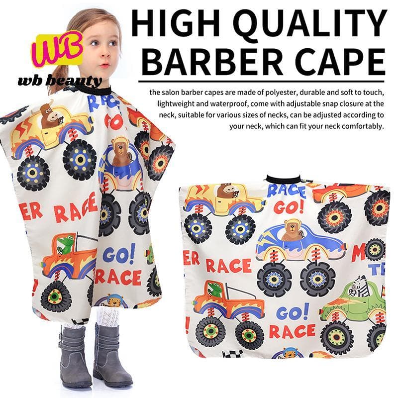 W-Beauty Crianças Dos Desenhos Animados Carro Corte De Cabelo Cabeleireiro Capa Profissional Salão Barbeiro Envoltório V