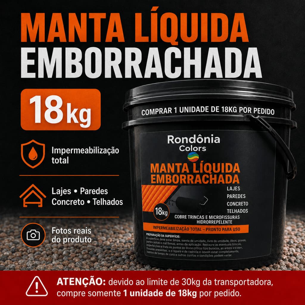 Revestimento Impermeabilizante 3,6kg 18kg Manta Emborrachada Umidade Infiltração Microfissuras Lajes