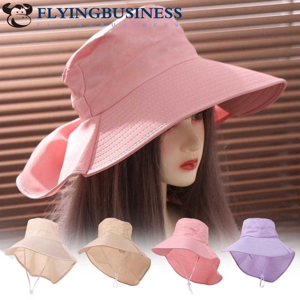 Chapéu De Proteção Solar FLYINGBUSINESS , Sol De Aba Larga Anti-UV 50 + UPF , Chapéus De Balde Femininos Estilo Coreano