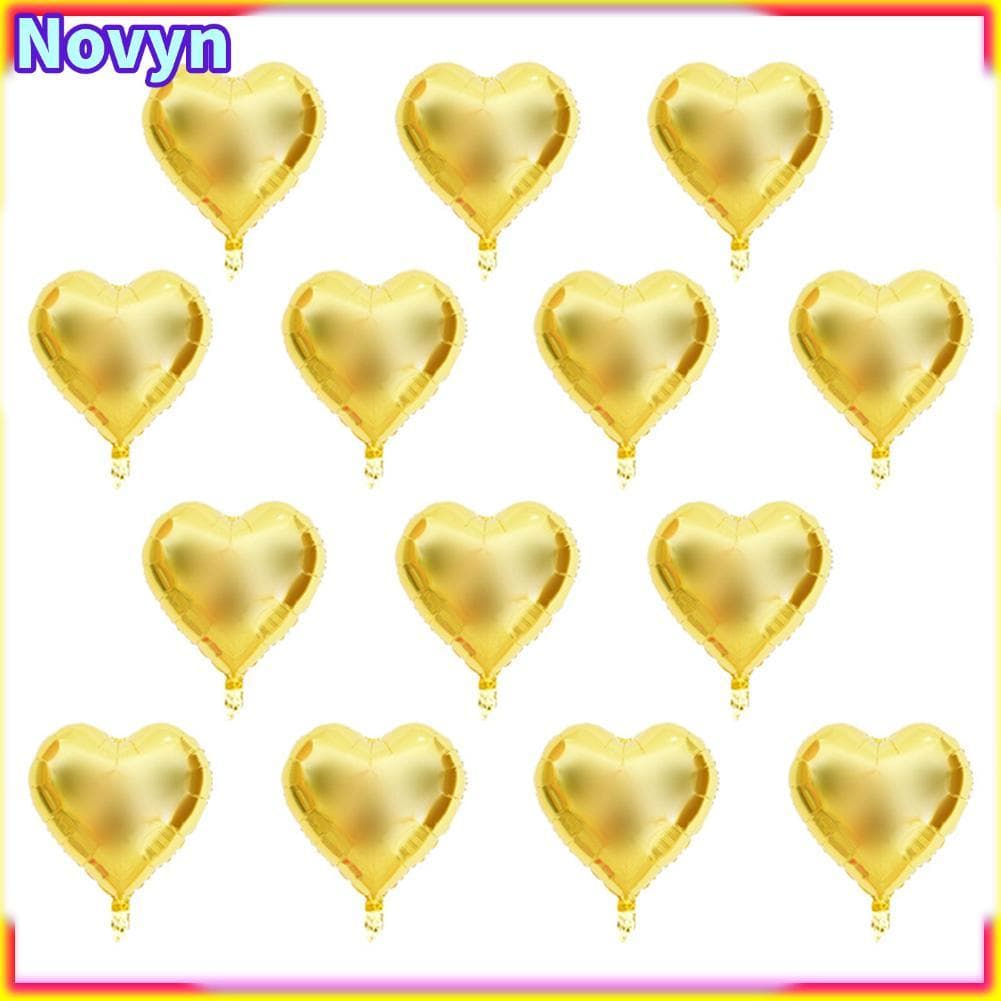 Balão de folha de alumínio Novyn-br decoração de festa de casamento com coração de 10 polegadas para casa (ouro)