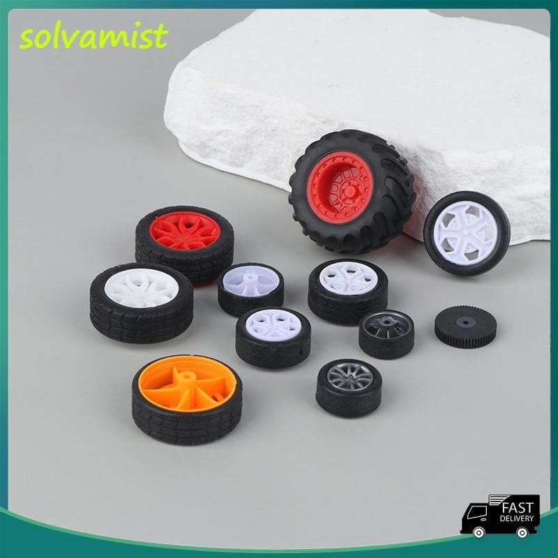 10 Pçs PC Brinquedo Roda Pneus De Aro De Borracha DIY Mini Tecnologia 4WD Coloridos Buraco Diâmetro 2mm 2.5mm 3mm Para R