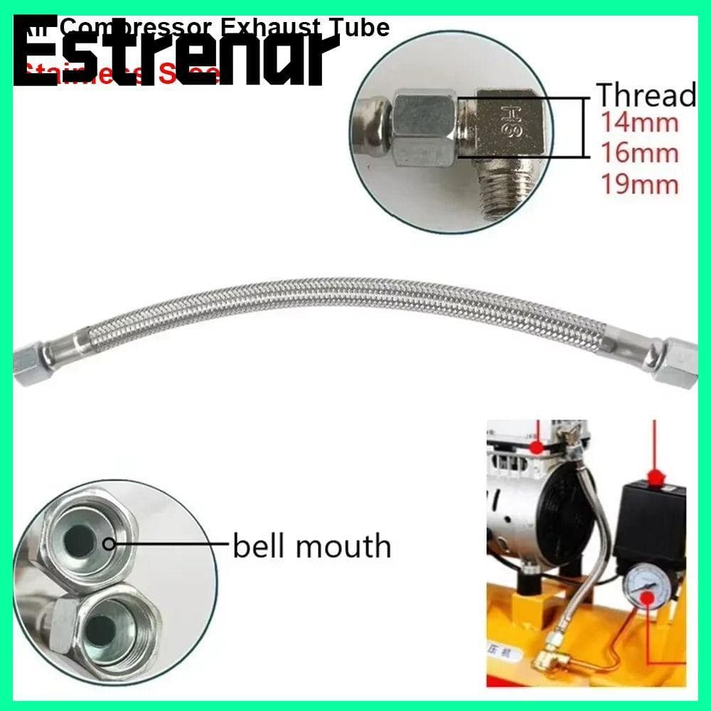 ESTRENAR 1Pcs Tubo De Escape Do Compressor De Ar , 14/16/19mm Com Admissão Da Válvula De Retenção Bomba 400mm