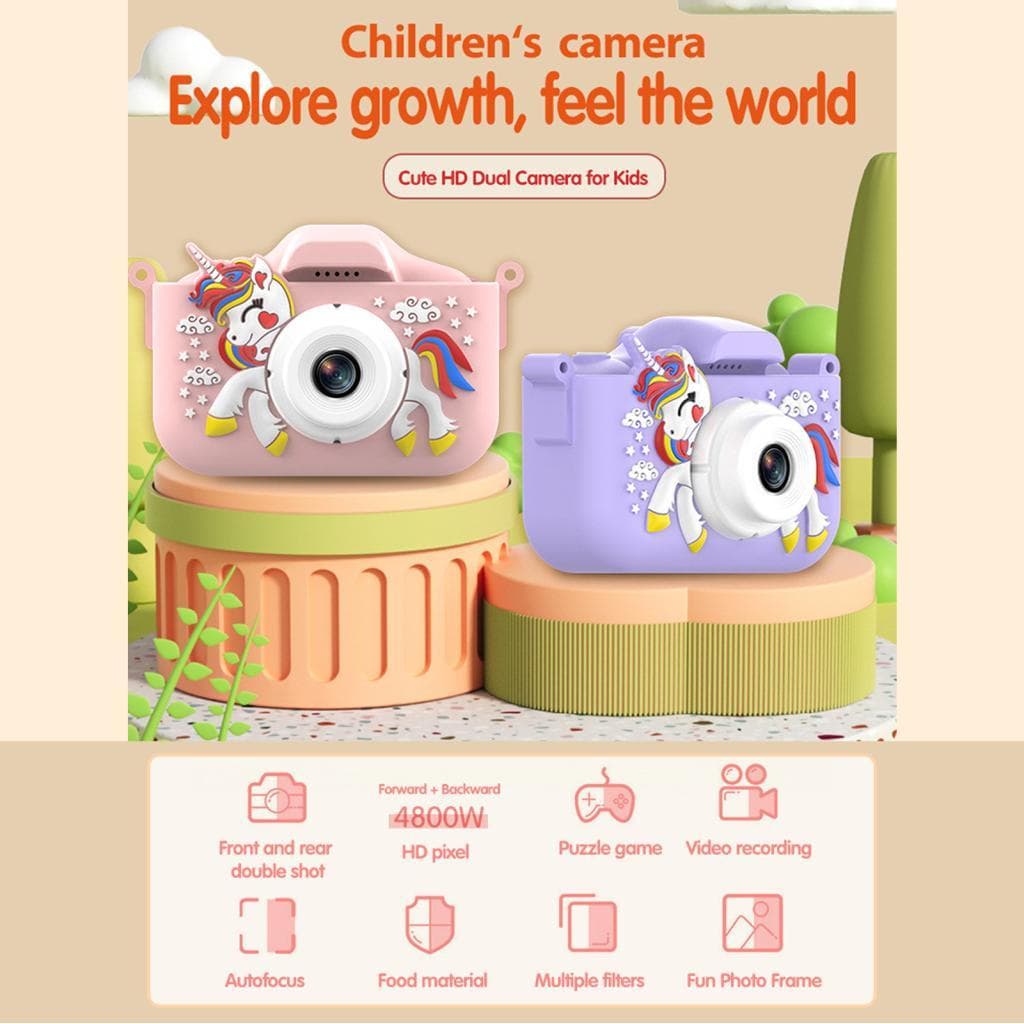 Borlyn-br 1080P Linda câmera digital infantil 48MP HD infantil selfie para meninos e meninas com tela IPS de 2,0