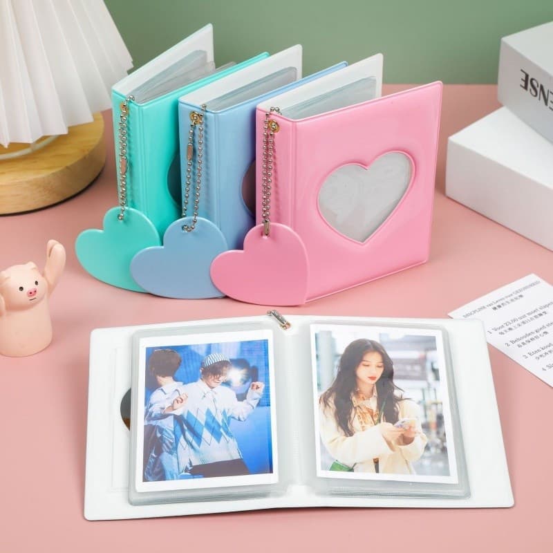 Álbum De Fotos Oco Amor Coração Capa Photocard Titular Instax Mini Para Cartões Coletar Livro