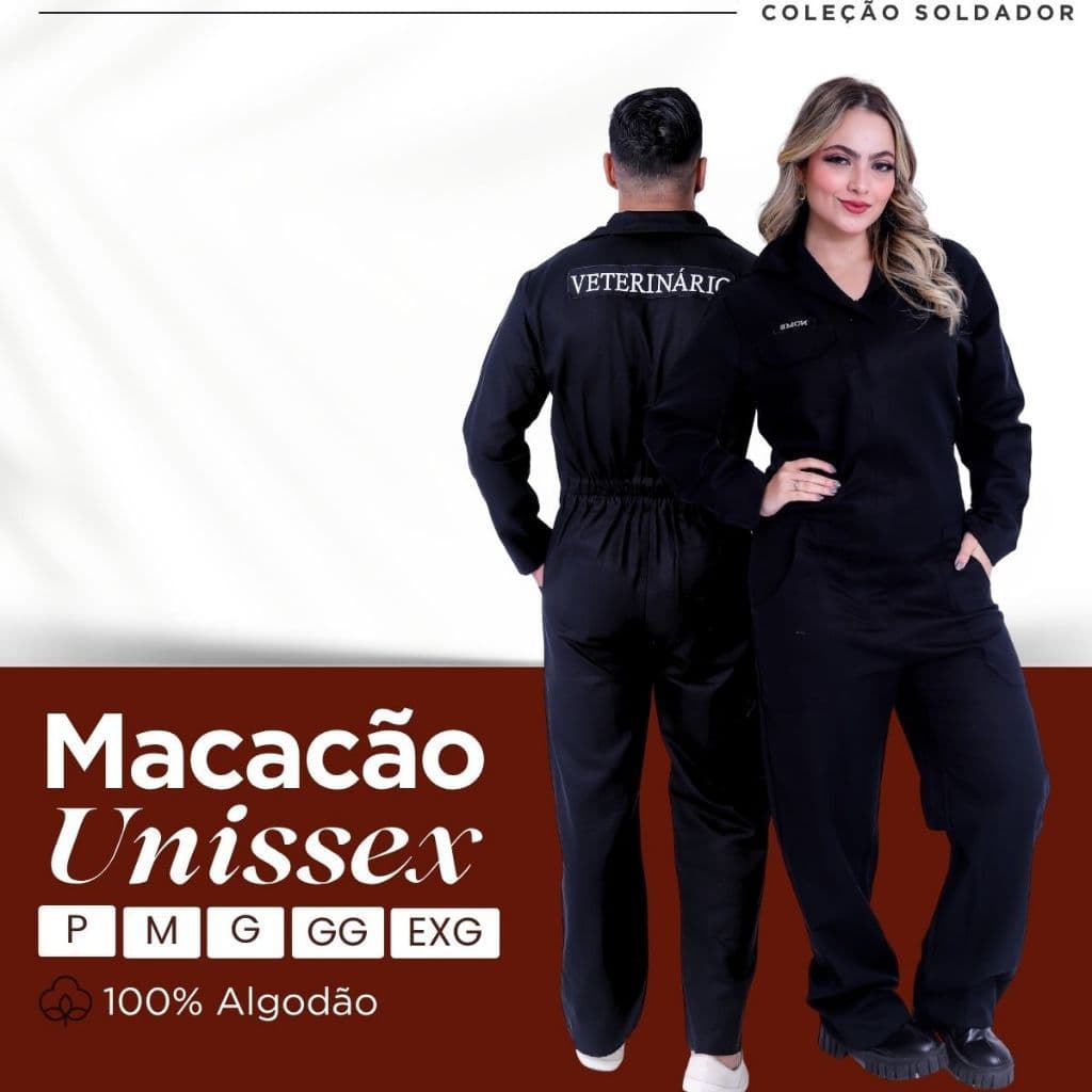 Macacão Manga Longa Uniforme Brim - Personalizado