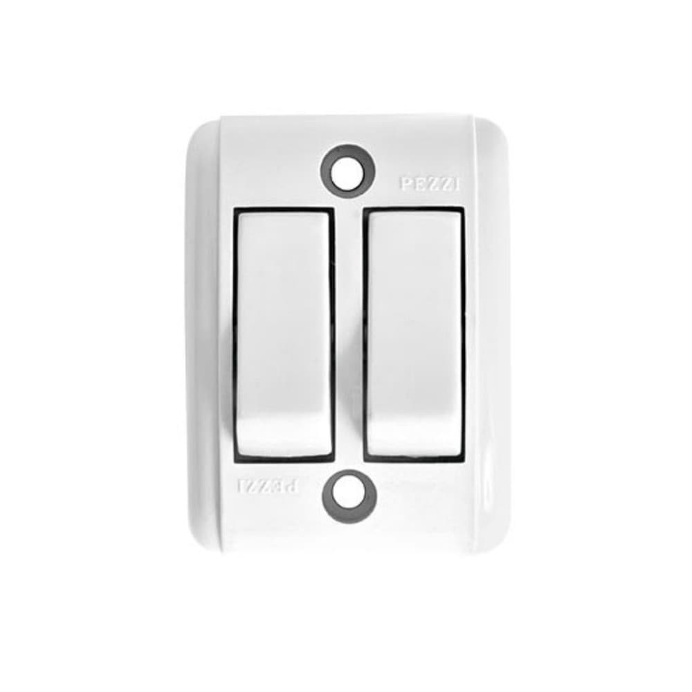 Interruptor Retangular 10A 250V~ Branco - Pezzi Simples + Paralelo